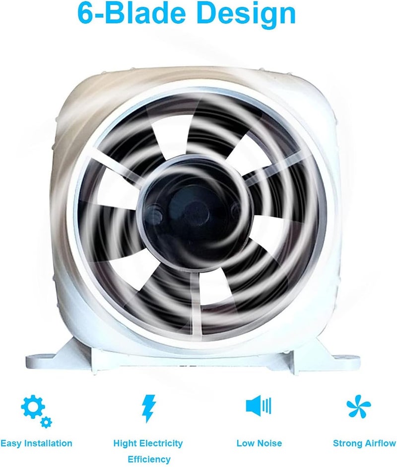 SAILINGFLO 4" in-line Marine Bilge Air Blower 12V 270CFM Centrifugal Bilge Fan - Image 4